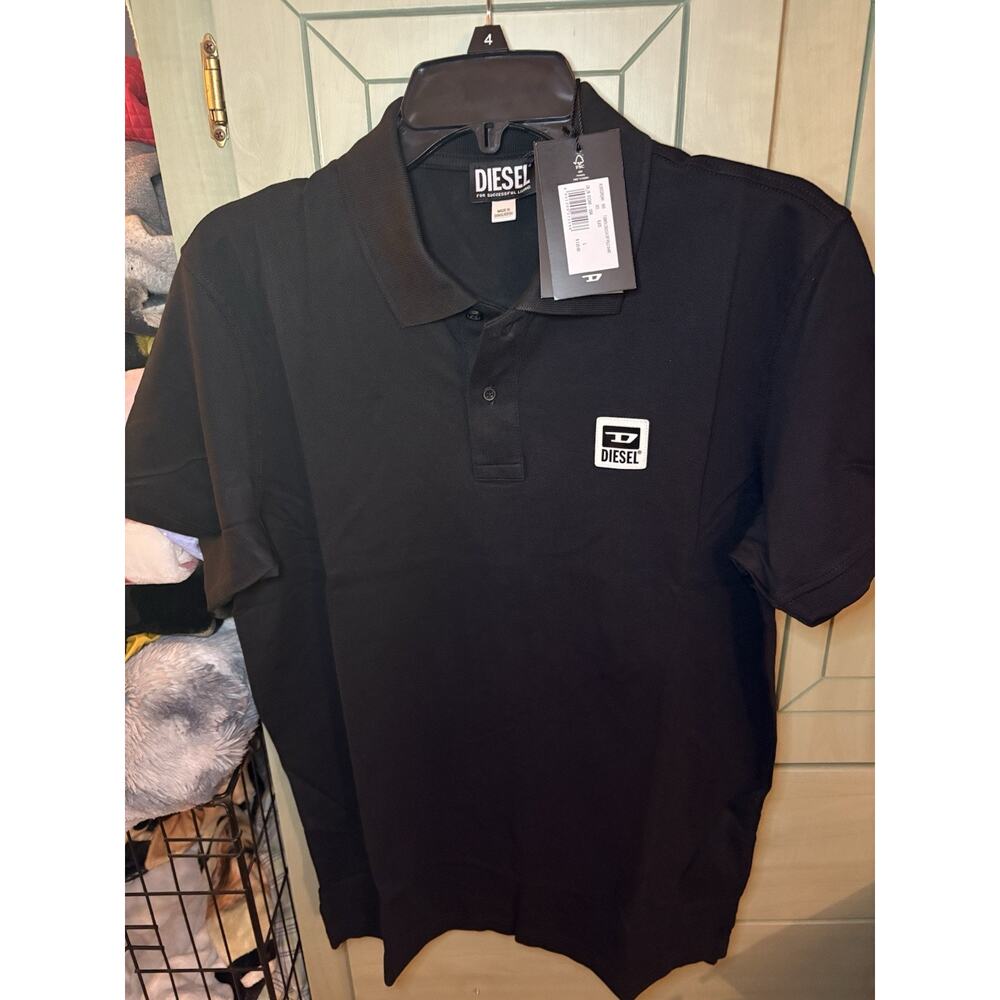 Diesel T-Smith-Off Men's Polo Black L NWT $110 + FREE GIFT